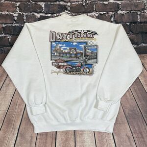Vintage Harley Davidson Daytona Beach Crewneck Sweatshirt Mens Large Made in USA